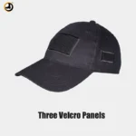 Black Tactical Cap with Triple Velcro Panels - Image 2