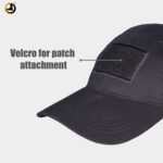 Black Tactical Cap with Triple Velcro Panels - Image 4