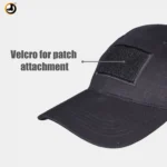 Black Tactical Cap with Triple Velcro Panels - Image 3