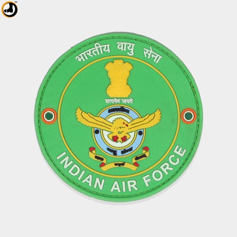 Indian Air Forces Rubber Velcro Green Patch (Size - 8cm)