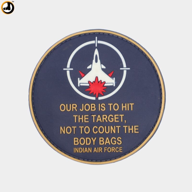 Indian Air Force Hit the Target Round Rubber Patch | Velcro Back