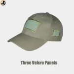 Olive Green Tactical Cap with Triple Velcro Panels - Image 3