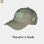 Olive Green Tactical Cap with Triple Velcro Panels - Image 2
