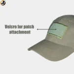 Olive Green Tactical Cap with Triple Velcro Panels - Image 3