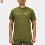 Soldier Never Off Duty Printed Olive Green T-Shirt - Image 2