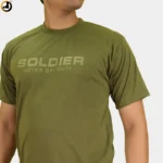 Soldier Never Off Duty Printed Olive Green T-Shirt - Image 3