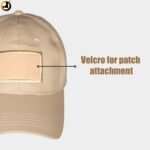 Tactical Sand Beige Cap with Velcro Patch Panel - Image 3