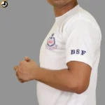 White BSF Logo T-Shirt with Border Security Force Print - Image 4