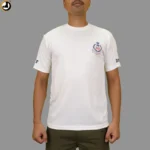 White BSF Logo T-Shirt with Border Security Force Print - Image 2