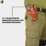 Classic Brown Leather Gun Holster with Cartridge Slots & Belt Loop - Image 3