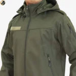 Tactical Army Green Fleece-Lined Softshell Jacket - Image 6