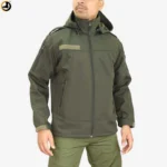 Tactical Army Green Fleece-Lined Softshell Jacket - Image 5