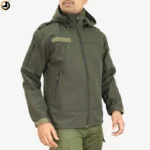Tactical Army Green Fleece-Lined Softshell Jacket