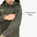 Tactical Army Green Fleece-Lined Softshell Jacket - Image 8