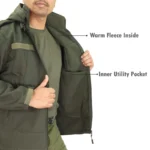 Tactical Army Green Fleece-Lined Softshell Jacket - Image 9