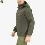 Tactical Army Green Fleece-Lined Softshell Jacket - Image 3