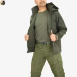 Tactical Army Green Fleece-Lined Softshell Jacket - Image 4