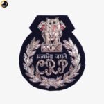 CRP Officers Cap Badge with Zari Embroidery Work
