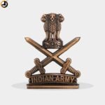 Double-Sided Indian Army Car Dashboard Emblem – Silver Finish - Image 3