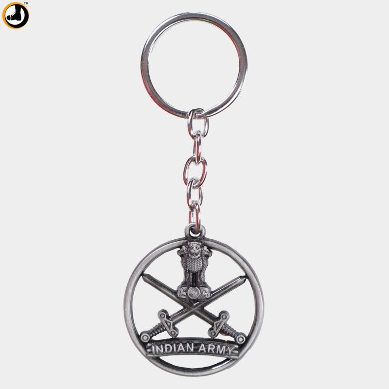 Indian Army Emblem Keychain (Silver)