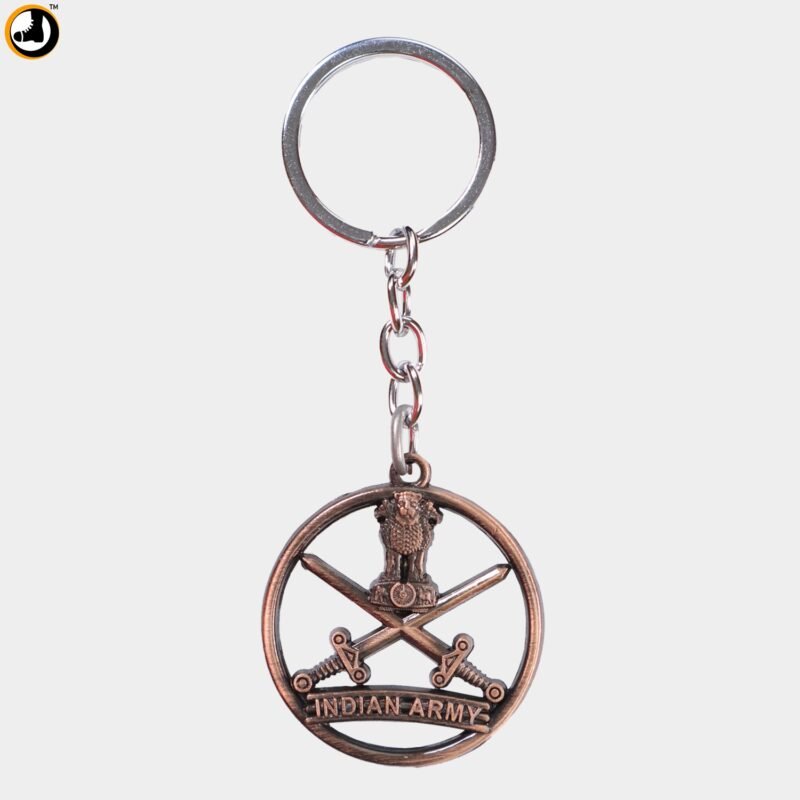 Indian Army Emblem Keychain (Bronze)