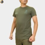 Olive Green Indian Army Logo T-Shirt with Velcro Name Slot