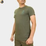 Olive Green Indian Army Logo T-Shirt with Velcro Name Slot - Image 2