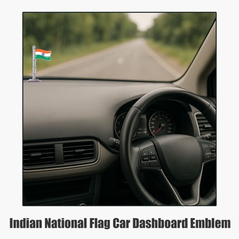 Indian National Flag Car Dashboard Emblem – Patriotic Tricolor Stand - Image 2