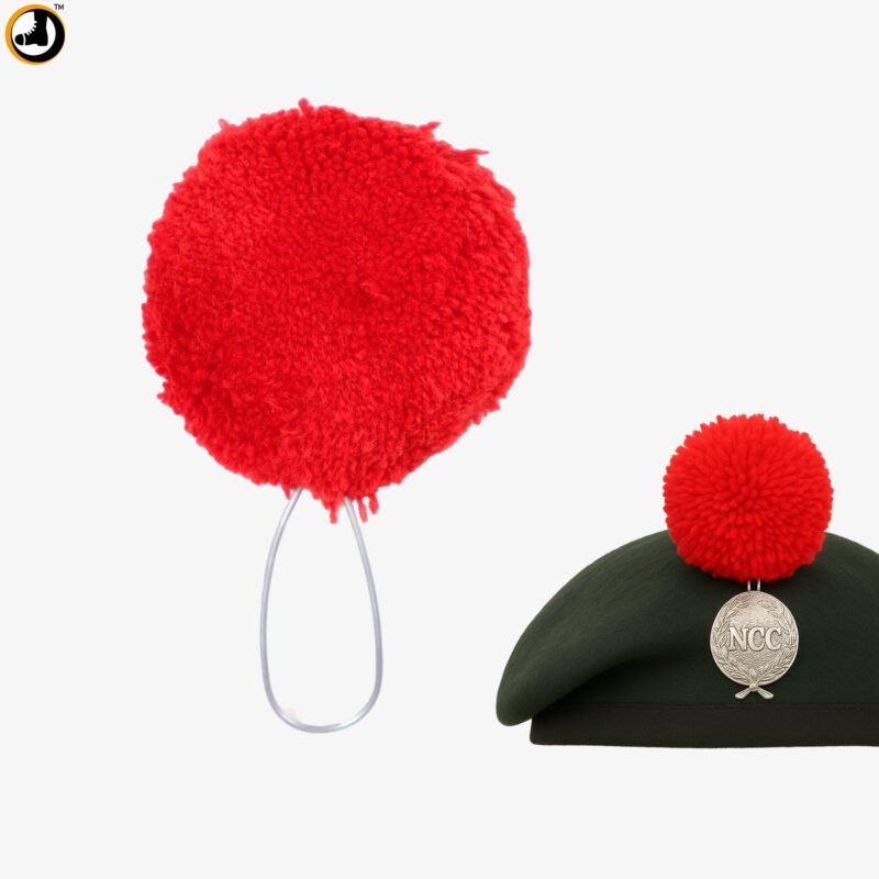 NCC Hackle – Red Wool Beret Plume for NCC Cadets - Image 1