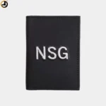 NSG Card Holder – Black Genuine Leather with Embroidered Logo - Image 2
