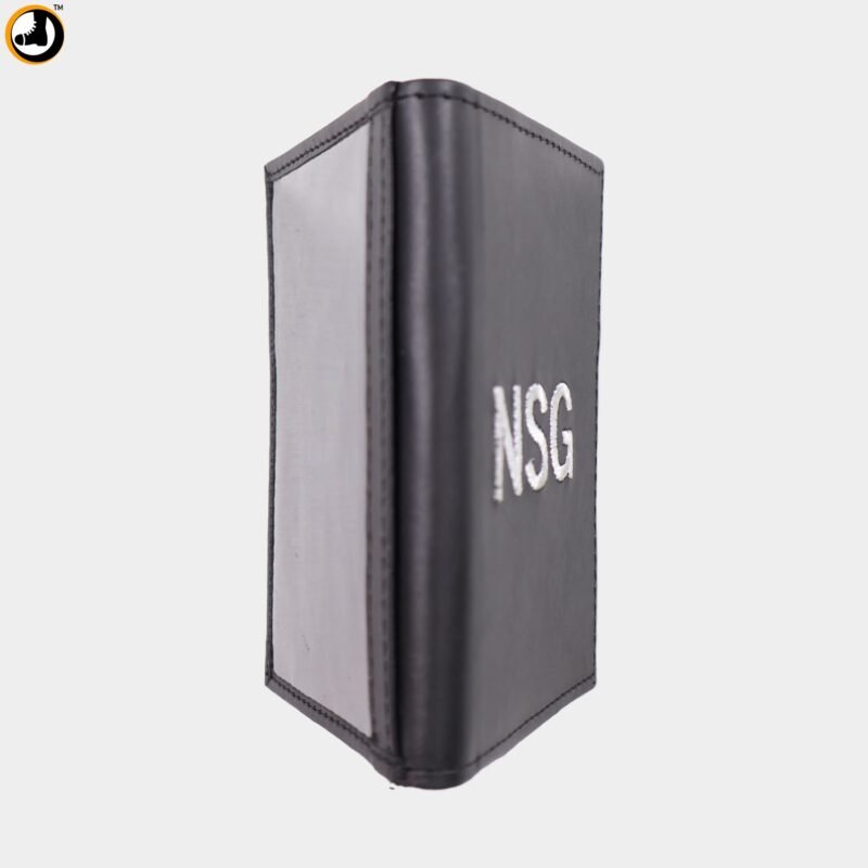 NSG Card Holder – Black Genuine Leather with Embroidered Logo - Image 4