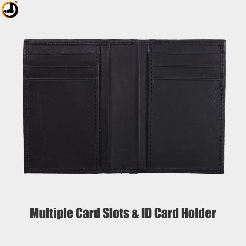 NSG Card Holder – Black Genuine Leather with Embroidered Logo - Image 2