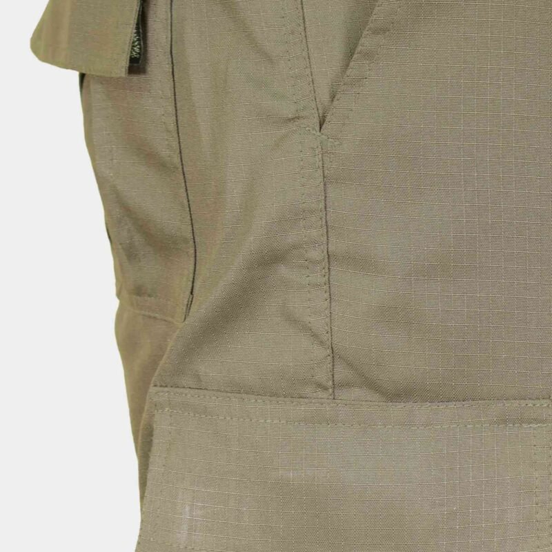 Olive Green Army Tactical Cargo Pants – 6 Pocket Combat Trouser with Elastic Waist & Velcro Closure - Image 4