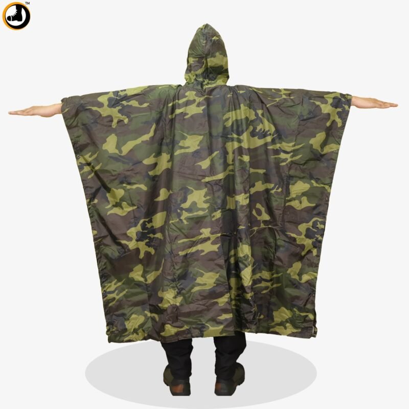 Premium Camouflage Rain Poncho – Waterproof Zipper Pocket & Inner Taping - Image 3