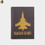 Sukhoi-30 MKI Card Holder – Genuine Leather with Embroidered Logo