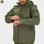 Tactical Army Green Fleece-Lined Softshell Jacket - Image 4