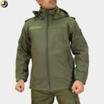Tactical Army Green Fleece-Lined Softshell Jacket