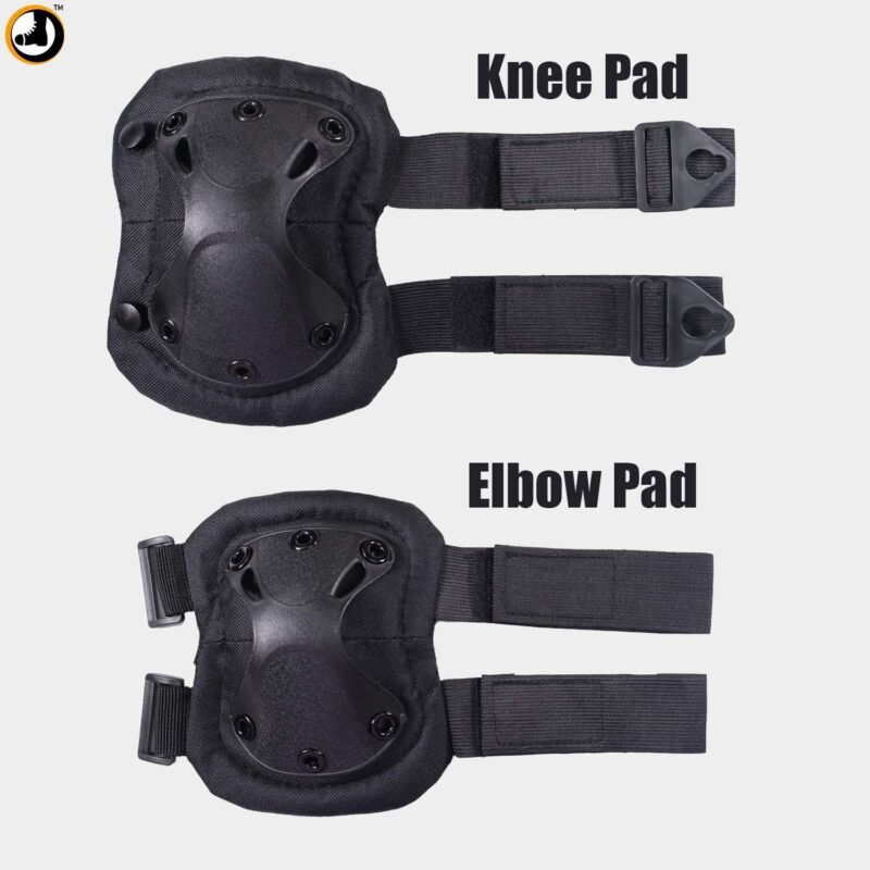 Tactical Knee and Elbow Guard Set – Black - Image 5