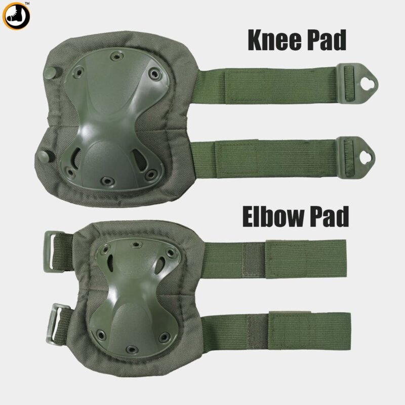 Tactical Knee and Elbow Guard Set – Army Green - Image 5