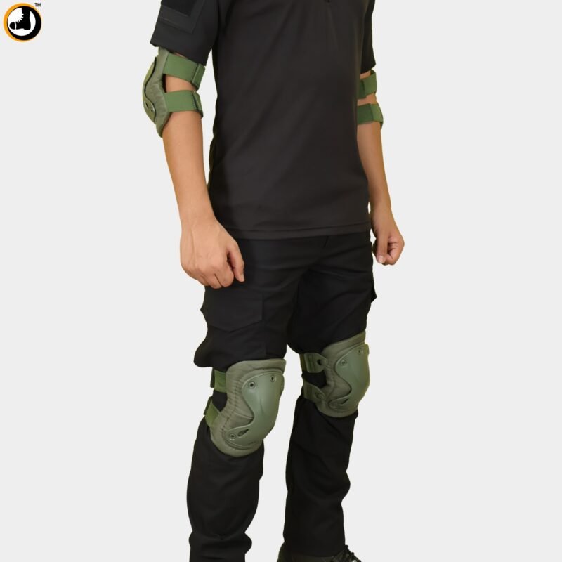 Tactical Knee and Elbow Guard Set – Army Green - Image 3