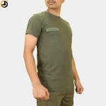 Olive Green Indian Army Logo T-Shirt with Velcro Name Slot - Image 3