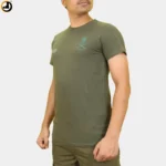 Olive Green Indian Army Logo T-Shirt with Velcro Name Slot - Image 2
