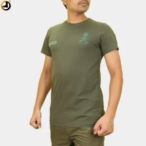 Olive Green Indian Army Logo T-Shirt with Velcro Name Slot