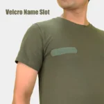 Olive Green Indian Army Logo T-Shirt with Velcro Name Slot - Image 5