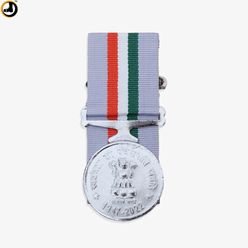 75 Years Medal with Ribbon – Azadi Ka Amrit Mahotsav Independence Medal (1947–2022) - Image 1