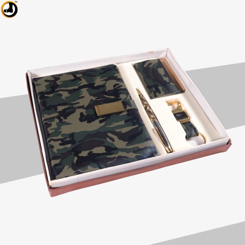 Camouflage Diary Gift Set – Diary, Pen, Card Holder & Keychain - Image 1