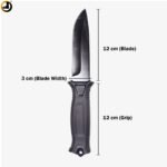 Black Full-Tang Camping & Survival Knife (Fixed Blade) - Image 12