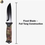 Camo Full-Tang Camping & Survival Knife (Fixed Blade) - Image 9