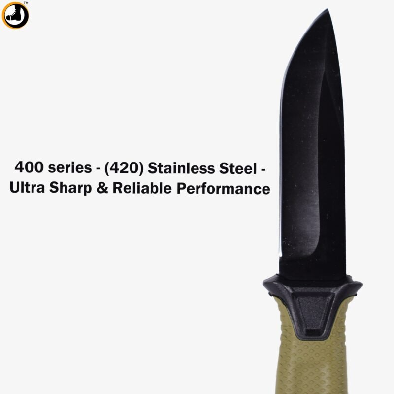 Olive Green Full-Tang Camping & Survival Knife (Fixed Blade) - Image 7