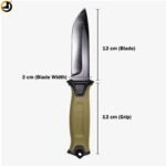 Olive Green Full-Tang Camping & Survival Knife (Fixed Blade) - Image 12
